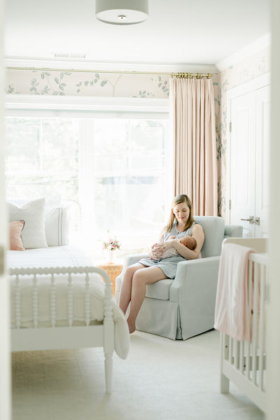 A dreamy pink and green nursery design in Fairfield County, CT