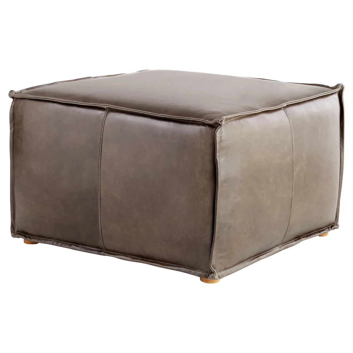 Lusso Square Leather Pouf