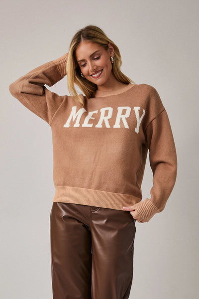 Crew Neck Long Sleeve "Merry" Sweater