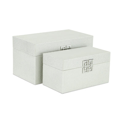 Galena "Double Happiness" White Silver Shagreen Boxes