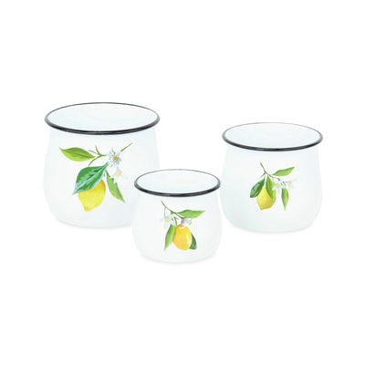 Gilad Three Piece Lemon Themed Metal Jars