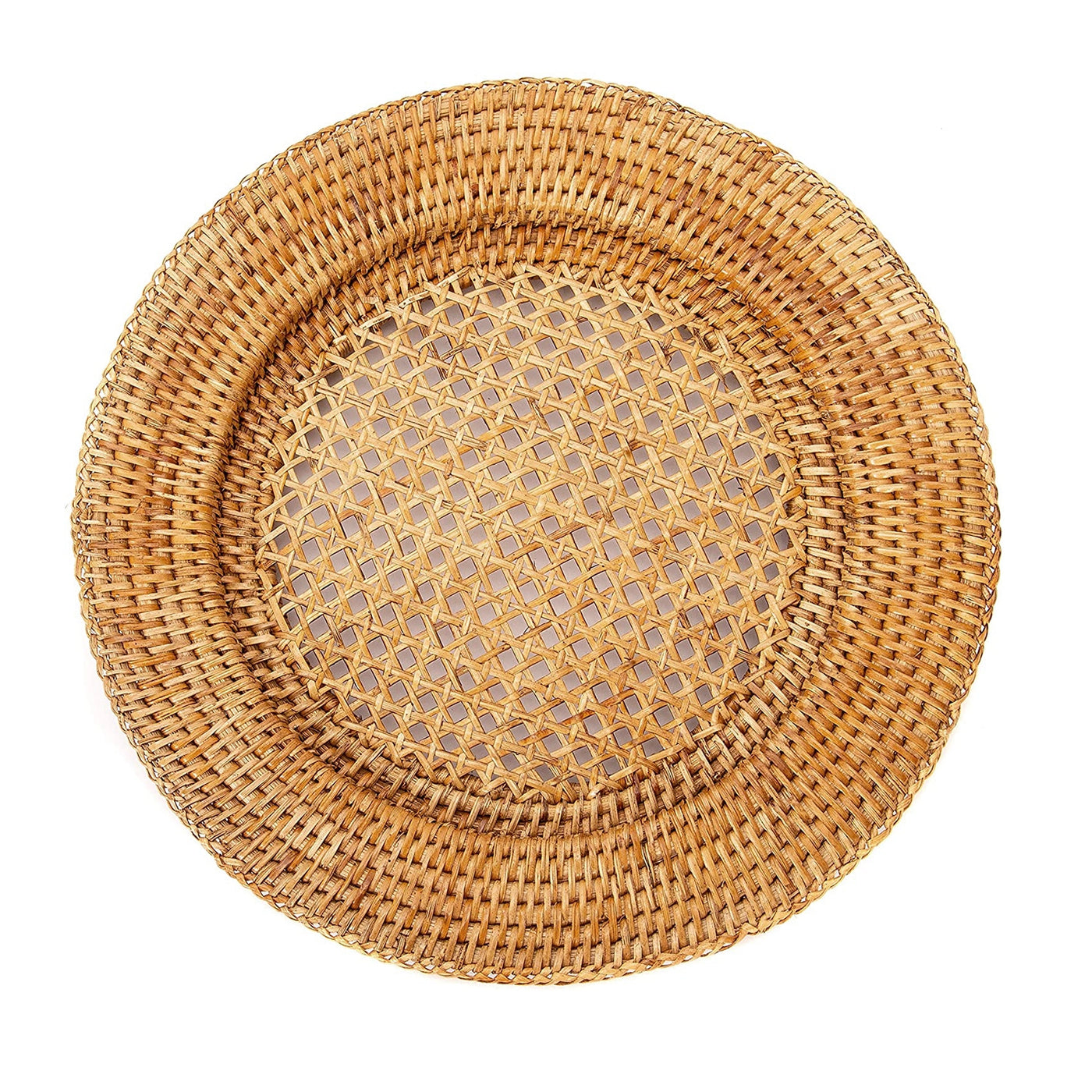 Brown Rattan Charger Plate - Woven Wicker Straw Placemat