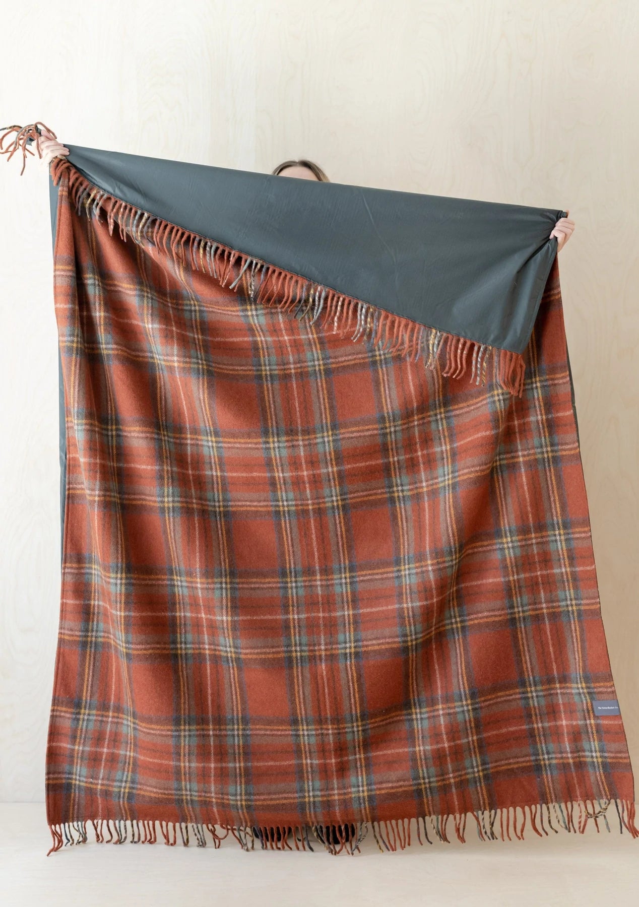 Recycled Wool Waterproof Picnic Blanket in Stewart Royal Antique Tartan