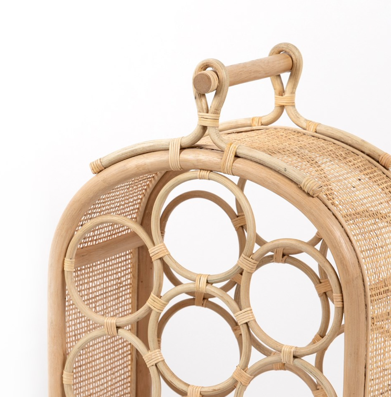 Arched Rattan Wine Rack