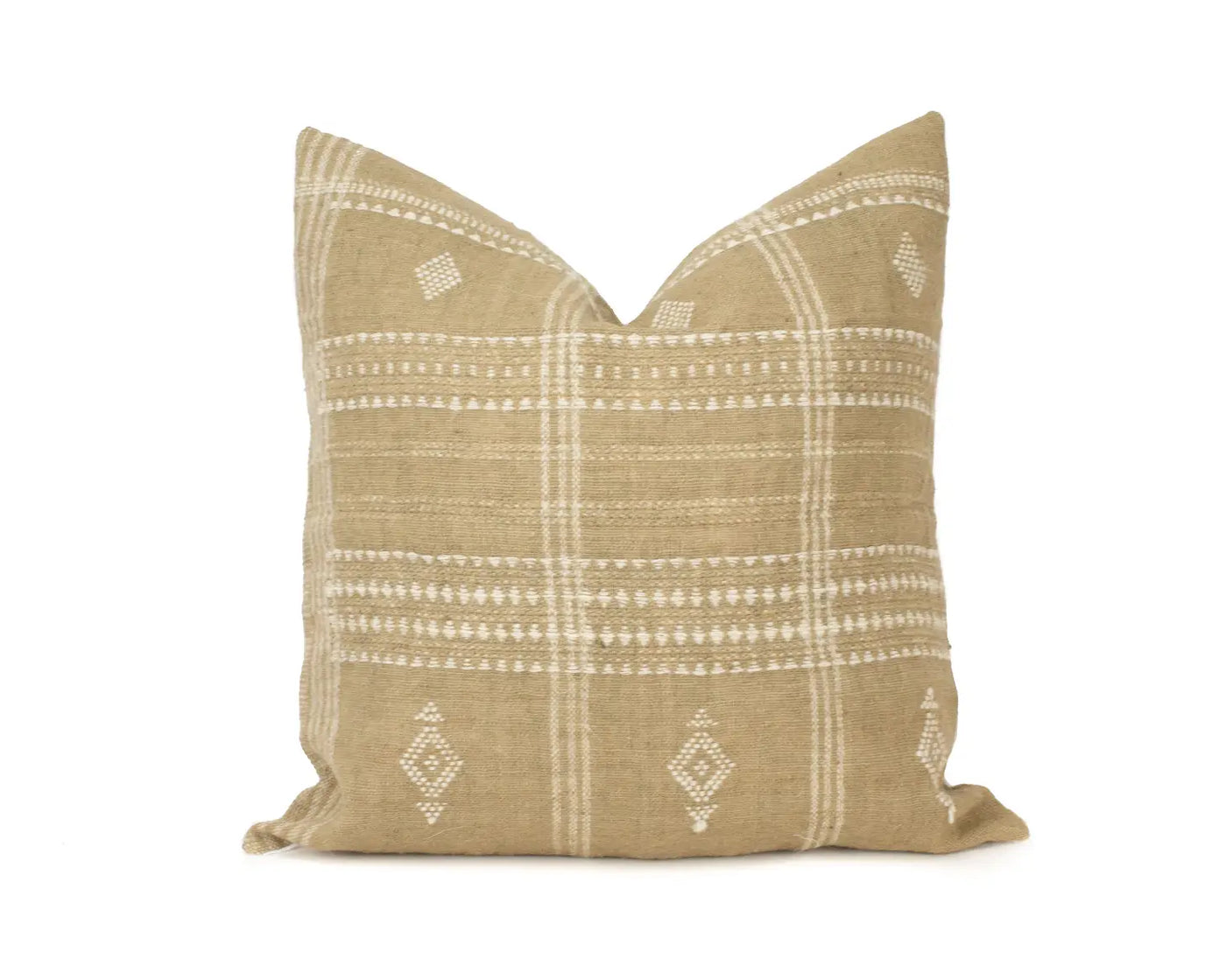 Aditi - 20" Beige Indian Wool Pillow