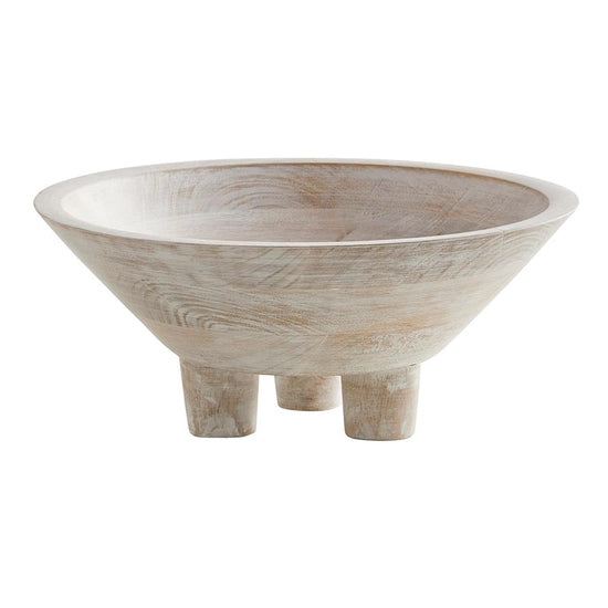 Footed Wooden Bowl - Large